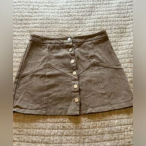 She + Sky button front tan mini skirt
